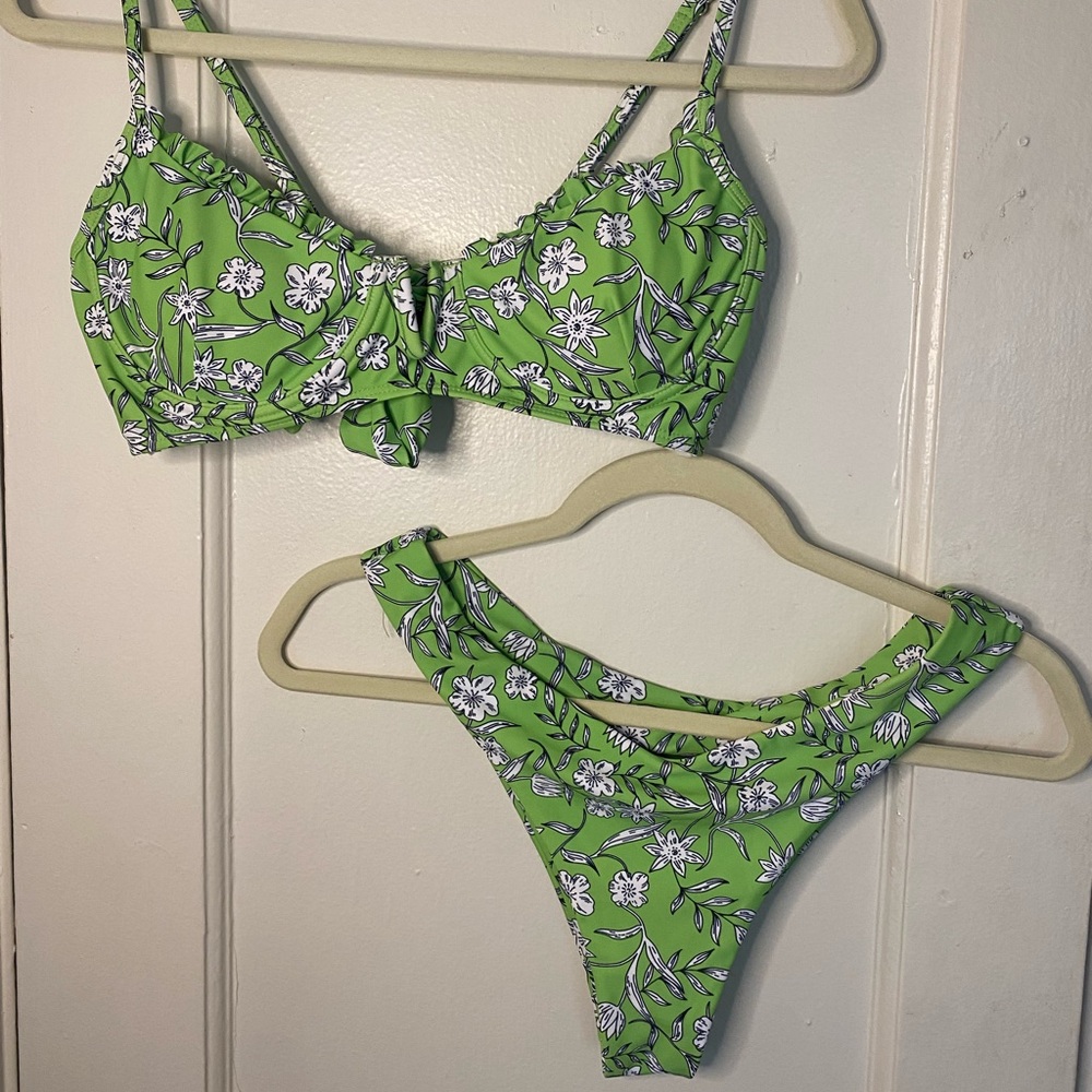 Green Floral Bikini